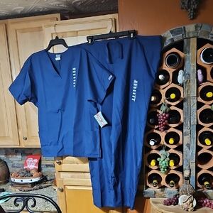 Cherokee Workwear Navy Blue Scrubs Scrub Set NWT